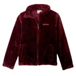 Kurtka COLUMBIA FIRE SIDE SHERPA FULL ZIP Bordeaux. Czerwone kurtki sportowe damskie Columbia, bez wzorów, z tkaniny, bez ramiączek, bez kaptura, trekkingowe. Za 215.27 zł.