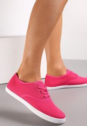 Fuksjowe Sznurowane Tenisówki Przed Kostkę Jennessa. Czerwone trampki i tenisówki damskie Renee, bez wzorów, z jeansu, przed kostkę, bez zapięcia. Za 39.99 zł.
