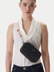 Guess Torebka Camera Bag J4GZ23 WFZL0 Czarny. Czarne torebki do ręki damskie Guess, z aplikacjami, ze skóry, bez dodatków. Za 179.99 zł.