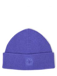 HUGO BLUE czapka z wełny dziewiczej Kobiety lila, ONE SIZE. Niebieskie czapki damskie HUGO BLUE, na zimę, bez wzorów, z dzianiny, eleganckie. Za 169.95 zł.