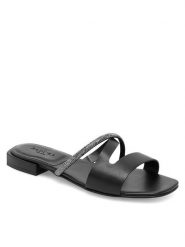 Badura Klapki BRITTOLI-A022-01 Czarny. Czarne klapki damskie Badura, bez wzorów, ze skóry, bez obcasa, bez zapięcia. Za 139.99 zł.