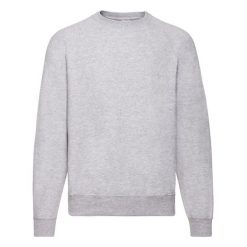 Męska Klasyczna Zwykła Bluza Raglanowa. Szare bluzy męskie fruit of the loom, l, bez wzorów, klasyczne, bez ramiączek, bez kaptura. Za 64.99 zł.