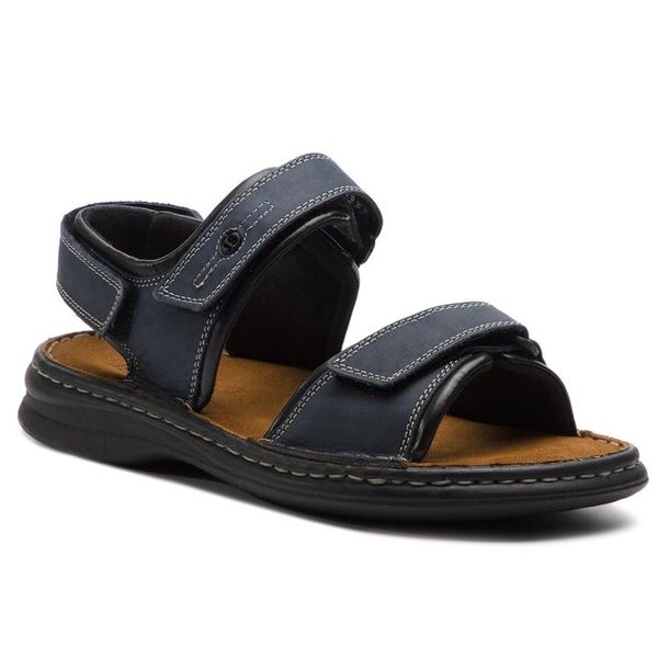 Sandały Josef Seibel. Niebieskie sandały męskie Josef Seibel, bez wzorów, bez zapięcia. Za 222.99 zł.