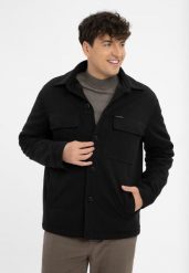 Bawełniana kurtka casual J-HAGIS. Czarne kurtki męskie Volcano, l, bez wzorów, z bawełny, casualowe, bez kaptura. Za 289.99 zł.