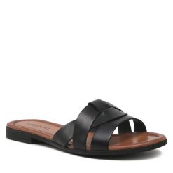 Klapki Lasocki. Czarne klapki damskie Lasocki, bez wzorów, bez obcasa, bez zapięcia. Za 149.99 zł.