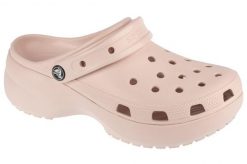 Sandały CROCS CLASSIC PLATFORM CLOG W Nago. Czerwone sandały damskie Crocs, bez wzorów, z gumy, bez obcasa, bez zapięcia. Za 259.85 zł.