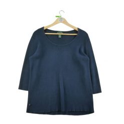 Second life - Damski sweter w kolorze granatowym - Stan bardzo dobry. Niebieskie swetry nierozpinane damskie Ralph Lauren, bez wzorów, sportowe, bez kołnierzyka, bez ramiączek. Za 127.76 zł.