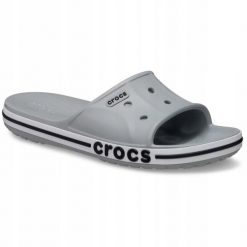 Klapki Dla Dorosłych Crocs Bayaband Slide. Białe klapki damskie Crocs, bez wzorów, z materiału, bez obcasa, bez zapięcia. Za 129.99 zł.