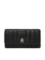 Tommy Hilfiger Portfel Feminine Lrg Flap AW0AW17475 Czarny. Czarne portfele damskie Tommy Hilfiger, ze skóry. Za 239.99 zł.