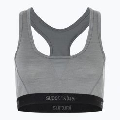 Biustonosz termoaktywny super.natural Tundra 220 Semplice. Szare bielizna sportowa damska super.natural, xs, bez wzorów. Za 179.99 zł.