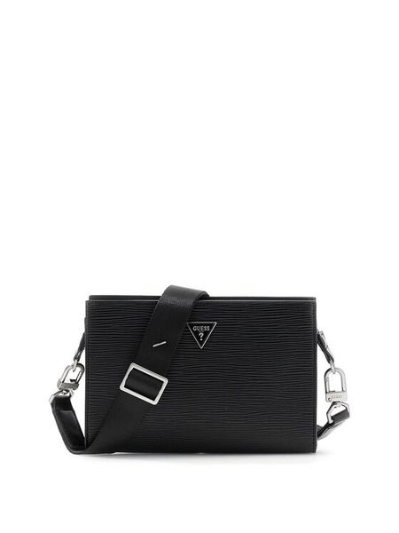 Guess Saszetka HMMIPW P6257 Czarny. Czarne saszetki i nerki męskie Guess, z aplikacjami, ze skóry. Za 264.99 zł.