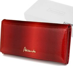 Alessadro Paoli Czerwony Portfel damski skórzany duży elegancki RFID X61. Czerwone portfele damskie Alessadro Paoli. Za 141.74 zł.