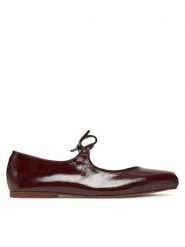 Balagan Baleriny Batsheva Bordowy. Czerwone balerinki damskie BALAGAN, bez wzorów, ze skóry, bez obcasa, bez zapięcia. Za 569.99 zł.