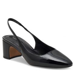 Sandały Nine West. Czarne sandały damskie Nine West, bez wzorów, bez obcasa, na słupku, bez zapięcia. Za 199.99 zł.