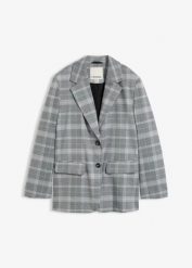 Żakiet oversize. Czarne marynarki i żakiety damskie bonprix, bez wzorów, bez kołnierzyka, bez ramiączek. Za 169.99 zł.