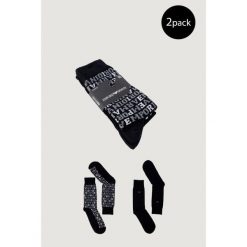 Skarpetki Mężczyzna EMPORIO ARMANI CONNECTED 2PACK. Czarne skarpety męskie Emporio Armani Connected, bez wzorów. Za 126.45 zł.