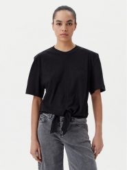 PINKO T-Shirt Tuca 105015 A2ID Czarny Regular Fit. Czarne t-shirty damskie Pinko, xl, bez wzorów, z bawełny, bez kołnierzyka, bez ramiączek. Za 319.99 zł.