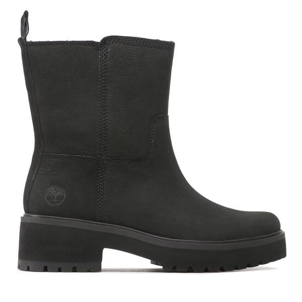 Botki Timberland. Czarne botki damskie Timberland, bez wzorów, bez obcasa, na słupku, bez zapięcia. Za 679.99 zł.