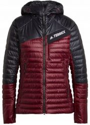 Kurtka puchowa damska adidas TERREX Techrock Year-Round Down Hooded Jkt - red/black. Czarne kurtki sportowe damskie Columbia, bez wzorów, z puchu, bez ramiączek, bez kaptura. Za 1,385.40 zł.