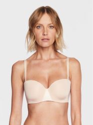 Chantelle Biustonosz bardotka Essential C15G50 Beżowy. Brązowe biustonosze Chantelle, bez wzorów, z syntetyku. Za 379.00 zł.