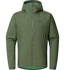 Kurtka ocieplana męska Mimic Alert Hood. Zielone kurtki męskie Haglöfs, l, bez wzorów, z puchu, bez kaptura. Za 495.00 zł.