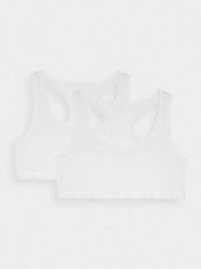 4F Biustonosz bawełniany na co dzień (2-pack) damski - biały L. Białe bielizna sportowa damska 4F, l, bez wzorów, z bawełny. W wyprzedaży za 59.99 zł.