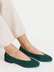Lasocki Baleriny CEO-RST-ROMI-67W Zielony ciemny. Zielone balerinki damskie Lasocki, bez wzorów, ze skóry, bez obcasa, bez zapięcia. Za 159.99 zł.