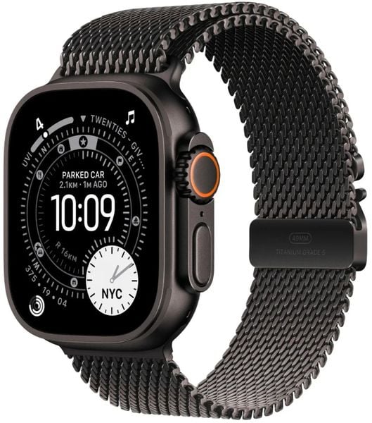 Smartwatch Apple Watch Ultra 3 GPS + Cellular 49mm Black Titanium / Titanium Milanese Loop L Czarny (MF1T4ET/A). Czarne zegarki smartwatch Apple, bez wzorów. Za 5,363.57 zł.
