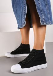 Czarne Trampki Sznurowane Za Kostkę Quagia. Czarne trampki i tenisówki damskie Born2be, bez wzorów, za kostkę, bez zapięcia. Za 19.99 zł.