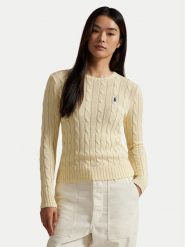 Polo Ralph Lauren Sweter 211971869015 Żółty jasny Slim Fit. Żółte swetry nierozpinane damskie Polo Ralph Lauren, xl, bez wzorów, bez kołnierzyka, bez ramiączek. Za 949.99 zł.