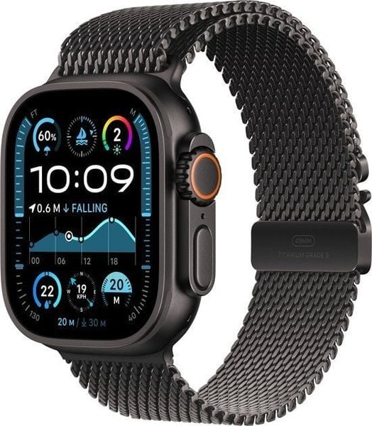 Smartwatch Apple Watch Ultra 2 GPS + Cellular 49mm Black Titanium Case Milanese Loop M Czarny (MX5V3DH/A). Czarne zegarki smartwatch Apple, bez wzorów. Za 4,052.00 zł.