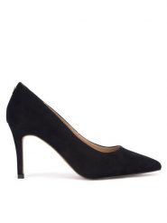 DeeZee Szpilki WYL3660-7 Czarny. Czarne szpilki damskie DeeZee, bez wzorów, z materiału, bez obcasa, na szpilce, bez zapięcia. Za 119.99 zł.