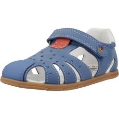 Sandały PABLOSKY 067444P Niebieski. Niebieskie sandały damskie Pablosky, bez wzorów, ze skóry, bez obcasa, bez zapięcia. Za 254.99 zł.