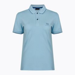 Koszulka polo damska Napapijri E-Nina blue clear M. Niebieskie bluzki damskie Napapijri, m, bez wzorów, bez kołnierzyka, bez ramiączek. Za 199.99 zł.