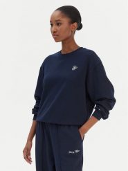 Tommy Hilfiger Bluza Script WW0WW49418 Granatowy Regular Fit. Niebieskie bluzy damskie Tommy Hilfiger, xl, bez wzorów, z bawełny, bez ramiączek, bez kaptura. Za 329.99 zł.