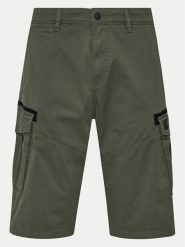 S.Oliver Szorty materiałowe 2141741 Zielony Regular Fit. Zielone szorty męskie S.Oliver, bez wzorów, z bawełny. Za 129.99 zł.