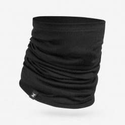 Komin trekkingowy Forclaz MT500 merino. Czarne szaliki męskie FORCLAZ, bez wzorów, z materiału. Za 59.99 zł.