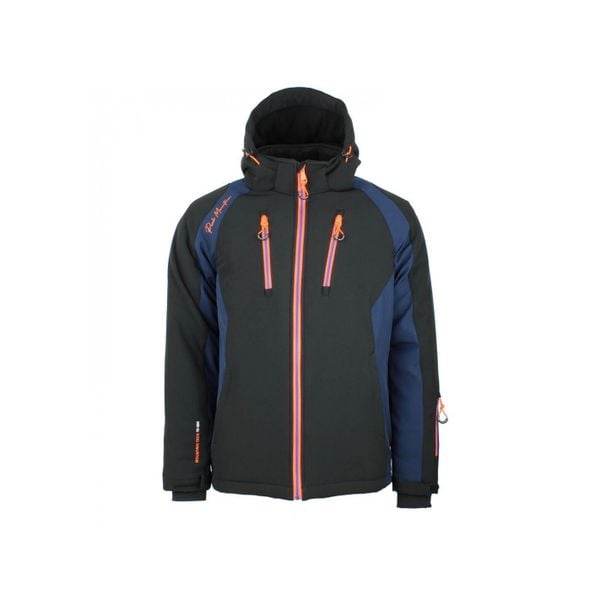 Kurtka narciarska Peak Mountain Softshell. Czarne kurtki sportowe męskie Peak Mountain, m, z aplikacjami, z poliesteru, bez kaptura, narciarskie. Za 505.00 zł.