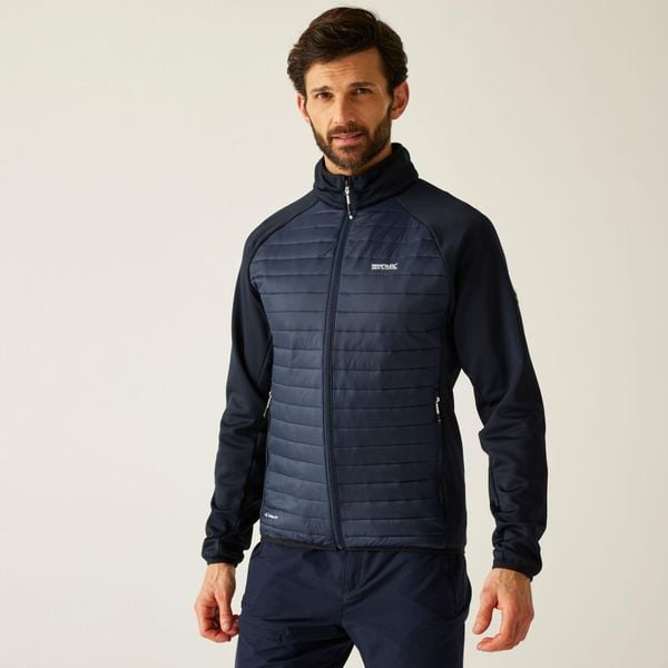 Kurtka męska hybrydowa Clumber. Niebieskie kurtki męskie Regatta, m, bez wzorów, z materiału, bez kaptura. Za 149.99 zł.