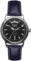 Zegarek męski Aviator V.3.20.0.142.4.BLDDD niebieski. Niebieskie zegarki męskie AVIATOR, bez wzorów. Za 7,488.86 zł.