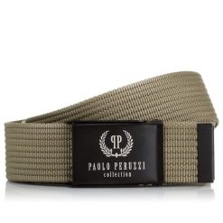 SOLIDNY PASEK PARCIANY PAOLO PERUZZI PW-13-115 cm. Szare paski męskie z materiału. Za 34.00 zł.
