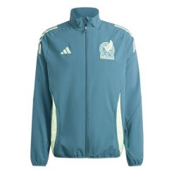 Kurtka Przedmeczowa Mexique Copa America. Niebieskie kurtki męskie Adidas, bez wzorów, sportowe, bez kaptura. W wyprzedaży za 284.50 zł.