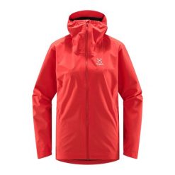 Kurtka przeciwdeszczowa damska Haglöfs Korp Proof. Czerwone kurtki sportowe damskie Haglöfs, s, bez wzorów, bez ramiączek, bez kaptura, trekkingowe. Za 319.99 zł.