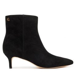 Botki LAUREN RALPH LAUREN. Czarne botki damskie Lauren Ralph Lauren, bez wzorów, bez obcasa, na szpilce, bez zapięcia. Za 889.99 zł.