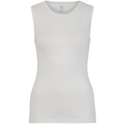 Koszulka termoaktywna damska Odlo Performance Light Eco BL Top Crew Neck Singlet. Białe bluzki damskie ODLO, bez wzorów, bez kołnierzyka, bez ramiączek. Za 161.99 zł.
