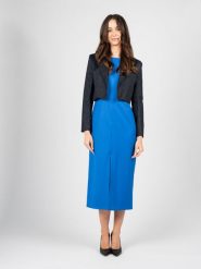 Patrizia Pepe Żakiet | 8S047/D046 | Kobieta | Granatowy. Niebieskie marynarki i żakiety damskie Patrizia Pepe, bez wzorów, z bawełny, eleganckie, bez kołnierzyka, bez ramiączek. W wyprzedaży za 499.00 zł.