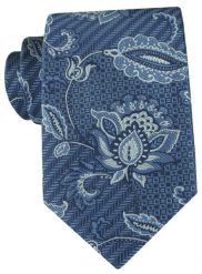 Niebieski Krawat z Dużym Kwiatowym Wzorem - Chattier. Niebieskie krawaty i muchy Chattier, bez wzorów, z tkaniny, eleganckie. Za 55.00 zł.