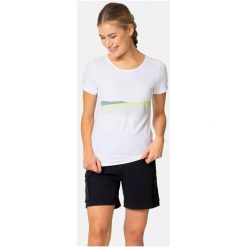 Koszulka z krótkim rękawem damska ODLO F-Dry Ridgeline T-Shirt Crew Neck. Białe bluzki damskie ODLO, xl, bez wzorów, sportowe, bez kołnierzyka, bez ramiączek. Za 213.76 zł.