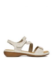 Rieker Sandały CEO-659C7-81 Beżowy. Brązowe sandały damskie Rieker, bez wzorów, ze skóry, bez obcasa, na płaskiej podeszwie, bez zapięcia. Za 319.99 zł.