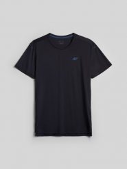4F Koszulka trenignowa regular szybkoschnąca męska - granatowa XL. Niebieskie t-shirty męskie 4F, m, bez wzorów, bez kołnierzyka, bez ramiączek. Za 129.99 zł.